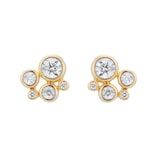 Goldsmiths 9ct Yellow Gold 0.20cttw Diamond Illusion Bezel Stud Earrings