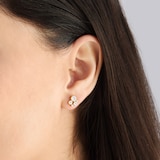 Goldsmiths 9ct Yellow Gold 0.20cttw Diamond Illusion Bezel Stud Earrings