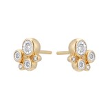 Goldsmiths 9ct Yellow Gold 0.20cttw Diamond Illusion Bezel Stud Earrings
