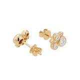 Goldsmiths 9ct Yellow Gold 0.20cttw Diamond Illusion Bezel Stud Earrings