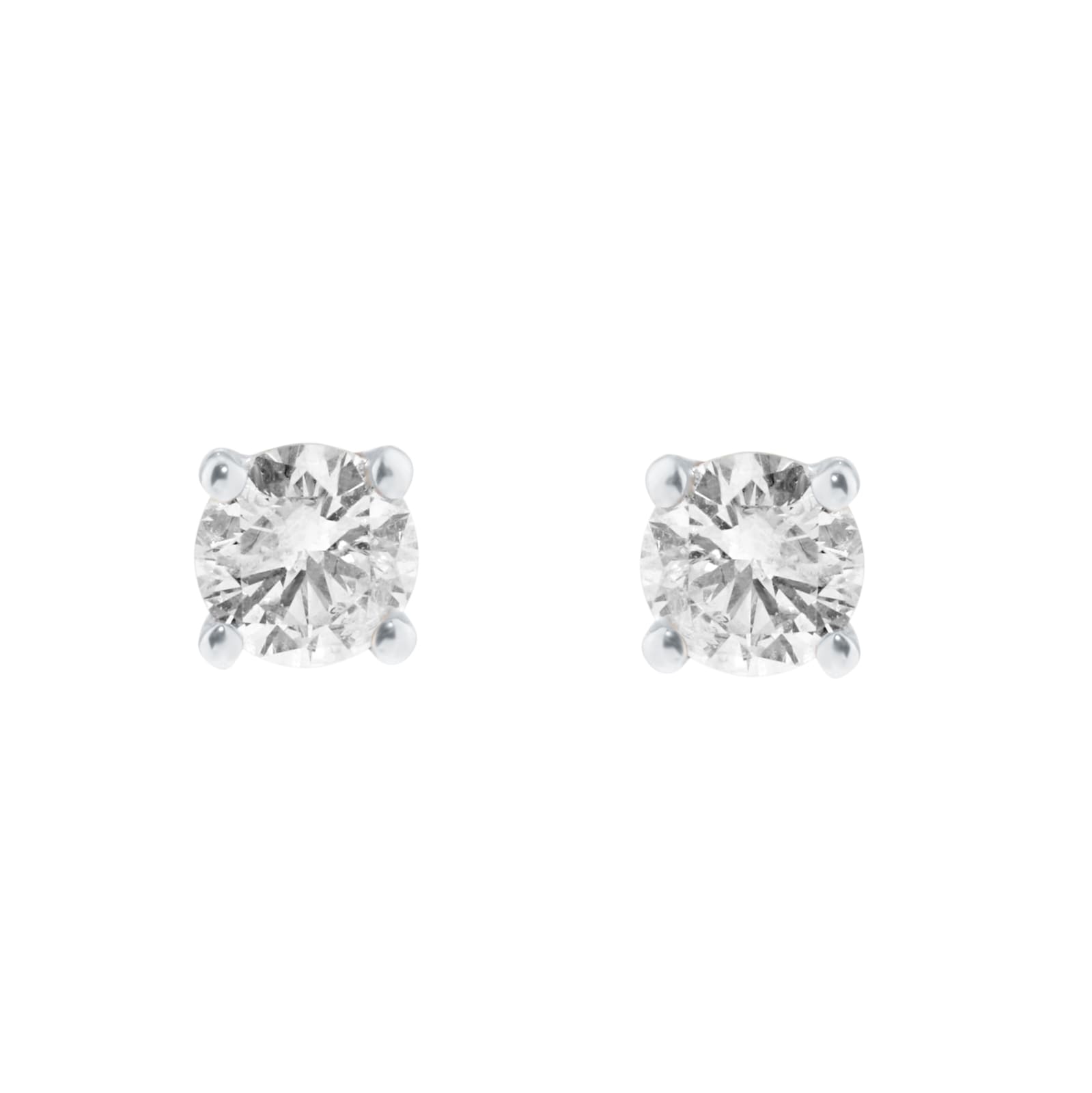 Goldsmiths 9ct White Gold 0.50cttw Round Brilliant Cut Solitaire Stud Earrings Goldsmiths 9ct White Gold 0.50cttw Round Brilliant Cut Solitaire Stud Earrings