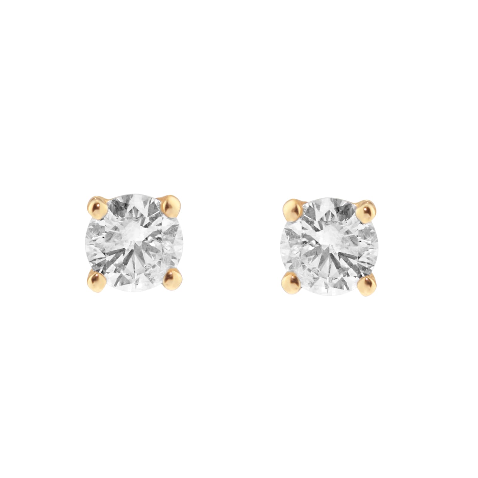 Goldsmiths 9ct Yellow Gold 0.50cttw Round Brilliant Cut Solitaire Stud Earrings