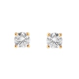 Goldsmiths 9ct Yellow Gold 0.50cttw Round Brilliant Cut Solitaire Stud Earrings
