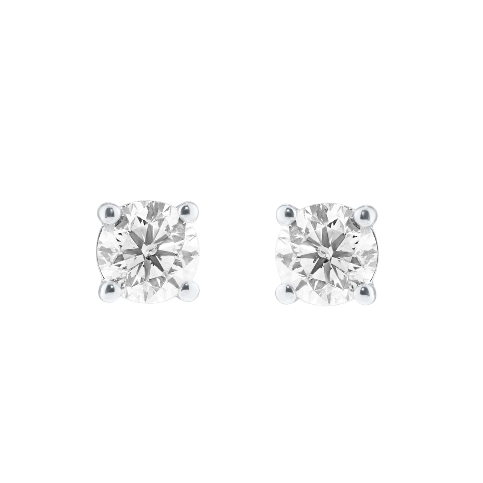 Goldsmiths 9ct White Gold 1.00cttw Round Brilliant Cut Solitaire Stud Earrings Goldsmiths 9ct White Gold 1.00cttw Round Brilliant Cut Solitaire Stud Earrings