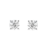 Goldsmiths 9ct White Gold 1.00cttw Round Brilliant Cut Solitaire Stud Earrings