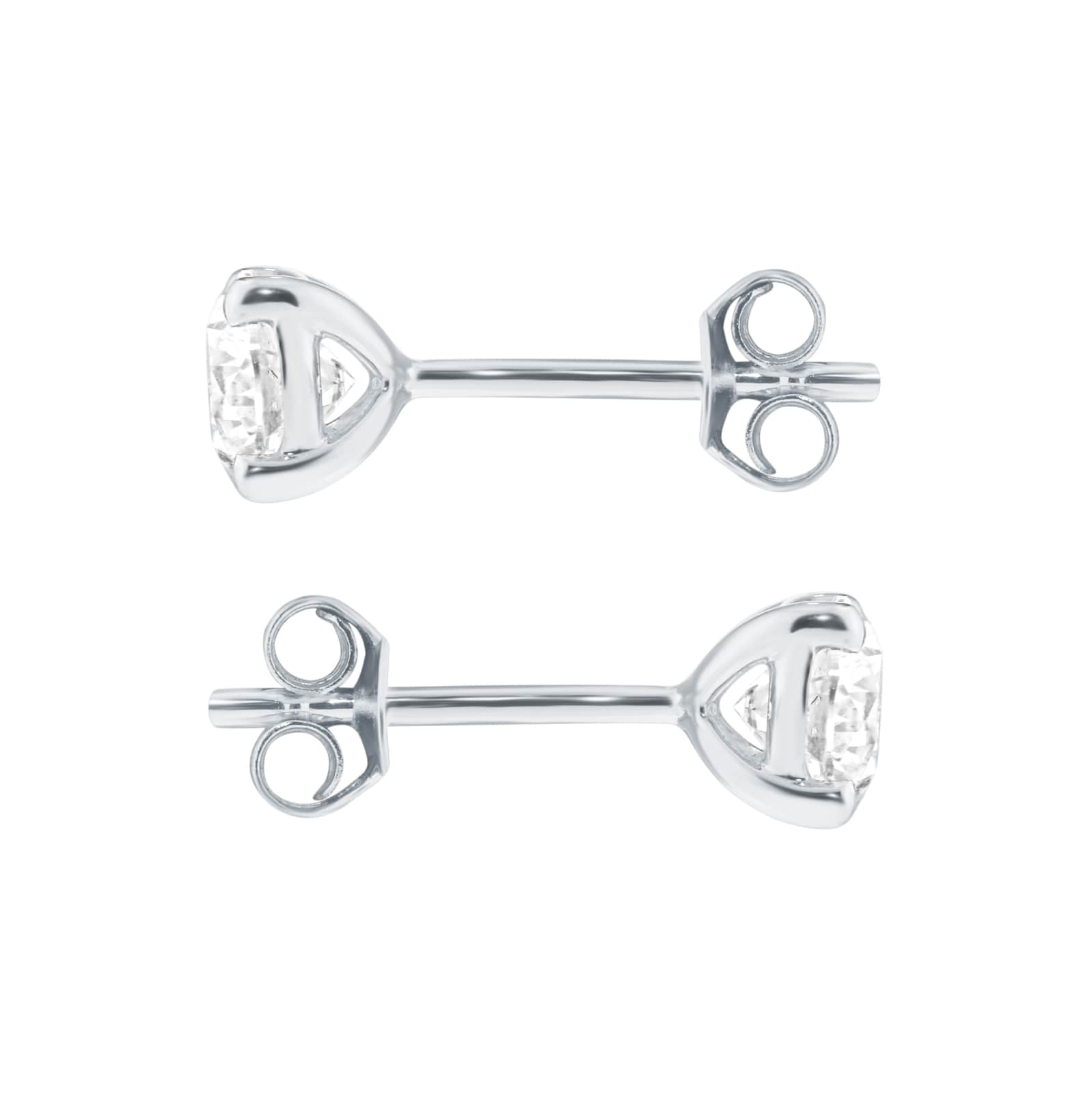 Goldsmiths 9ct White Gold 1.00cttw Round Brilliant Cut Solitaire Stud Earrings Goldsmiths 9ct White Gold 1.00cttw Round Brilliant Cut Solitaire Stud Earrings