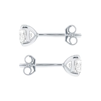 Goldsmiths 9ct White Gold 1.00cttw Round Brilliant Cut Solitaire Stud Earrings Goldsmiths 9ct White Gold 1.00cttw Round Brilliant Cut Solitaire Stud Earrings