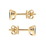 Goldsmiths 9ct Yellow Gold 4mm London Blue Topaz Bezel Set Heart Stud Earrings