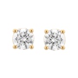 Mappin & Webb 18ct Yellow Gold 1.00cttw Round Brilliant Cut Diamond Stud Earrings