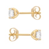 Mappin & Webb 18ct Yellow Gold 1.00cttw Round Brilliant Cut Diamond Stud Earrings