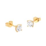 Mappin & Webb 18ct Yellow Gold 1.00cttw Round Brilliant Cut Diamond Stud Earrings