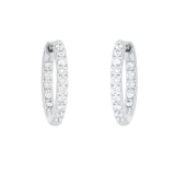 Mappin & Webb 18ct White Gold 0.50cttw Round Brilliant Cut Diamond 15mm Hoop Earrings
