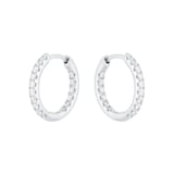 Mappin & Webb 18ct White Gold 0.50cttw Round Brilliant Cut Diamond 15mm Hoop Earrings