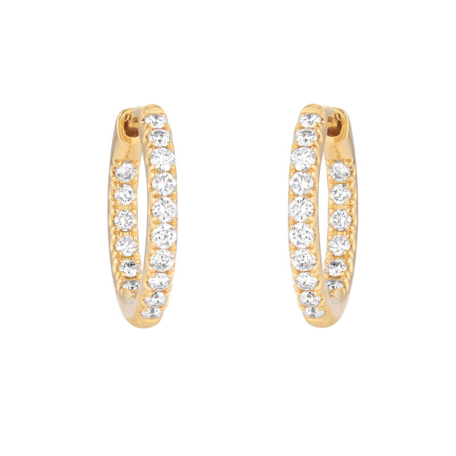Mappin & Webb 18ct Yellow Gold 0.50cttw Round Brilliant Cut Diamond 15mm Hoop Earrings Mappin & Webb 18ct Yellow Gold 0.50cttw Round Brilliant Cut Diamond 15mm Hoop Earrings
