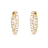 Mappin & Webb 18ct Yellow Gold 0.50cttw Round Brilliant Cut Diamond 15mm Hoop Earrings