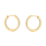 Mappin & Webb 18ct Yellow Gold 0.50cttw Round Brilliant Cut Diamond 15mm Hoop Earrings