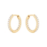 Mappin & Webb 18ct Yellow Gold 0.50cttw Round Brilliant Cut Diamond 15mm Hoop Earrings