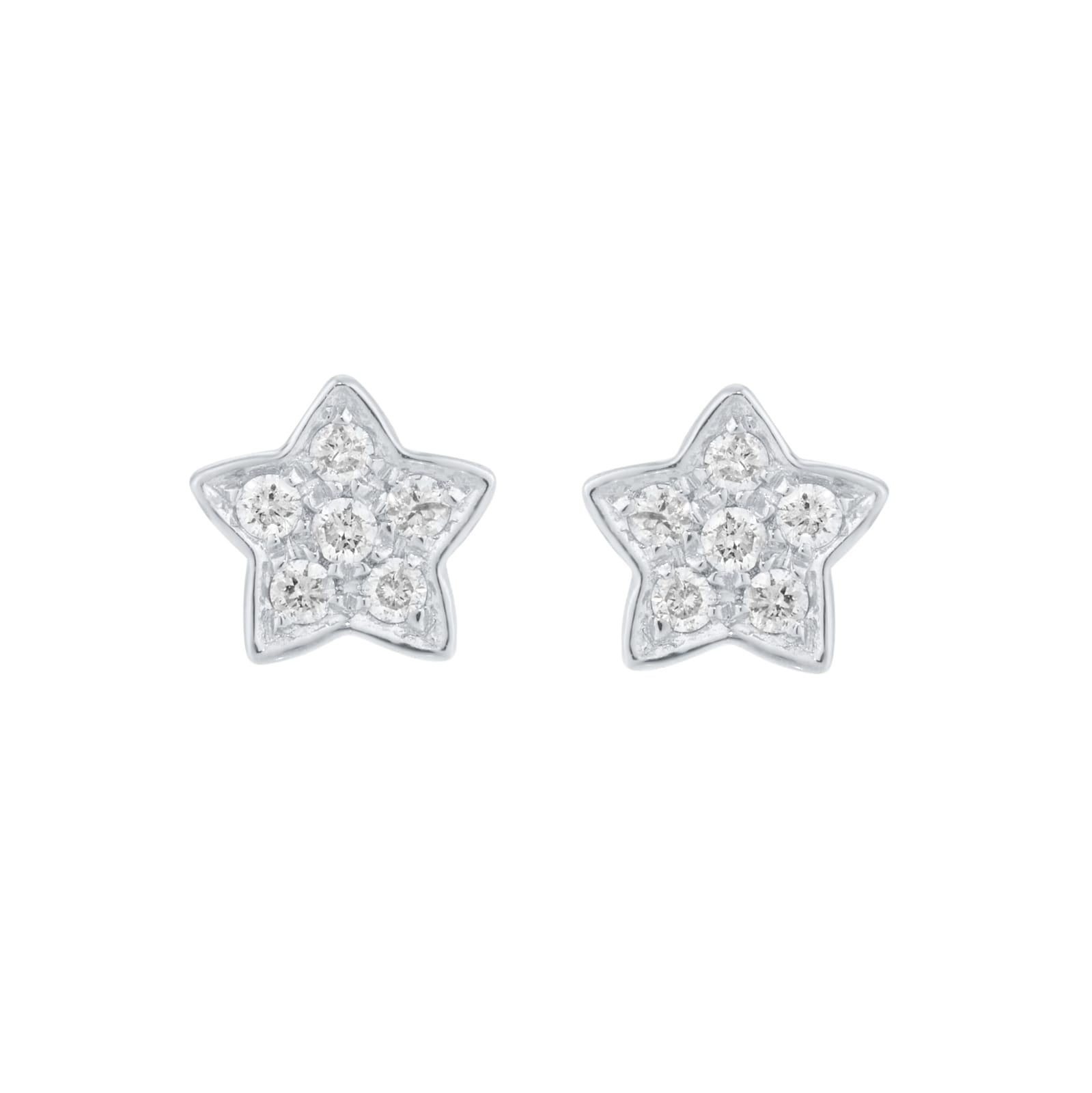 Goldsmiths 9ct White Gold 0.10cttw Diamond Star Stud Earrings