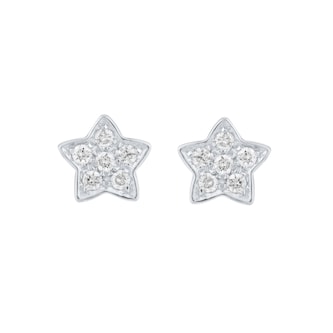 Goldsmiths 9ct White Gold 0.10cttw Diamond Star Stud Earrings Goldsmiths 9ct White Gold 0.10cttw Diamond Star Stud Earrings