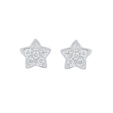 Goldsmiths 9ct White Gold 0.10cttw Diamond Star Stud Earrings
