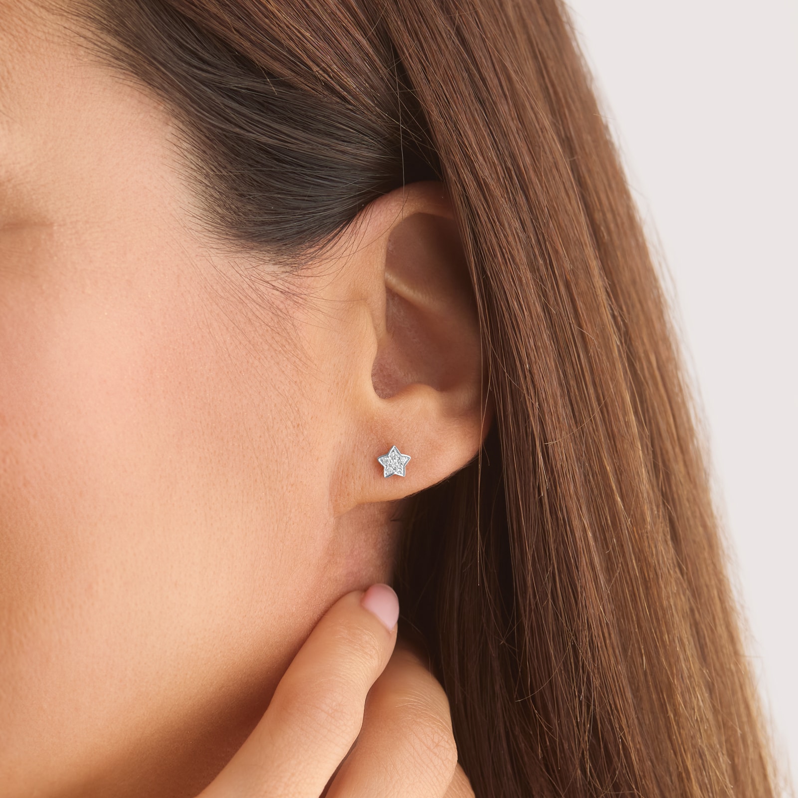 Goldsmiths 9ct White Gold 0.10cttw Diamond Star Stud Earrings