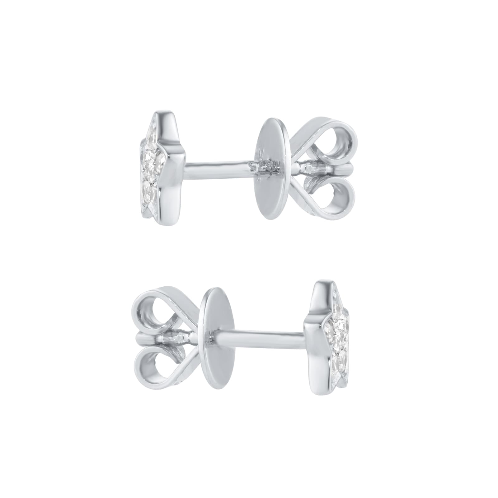 Goldsmiths 9ct White Gold 0.10cttw Diamond Star Stud Earrings Goldsmiths 9ct White Gold 0.10cttw Diamond Star Stud Earrings