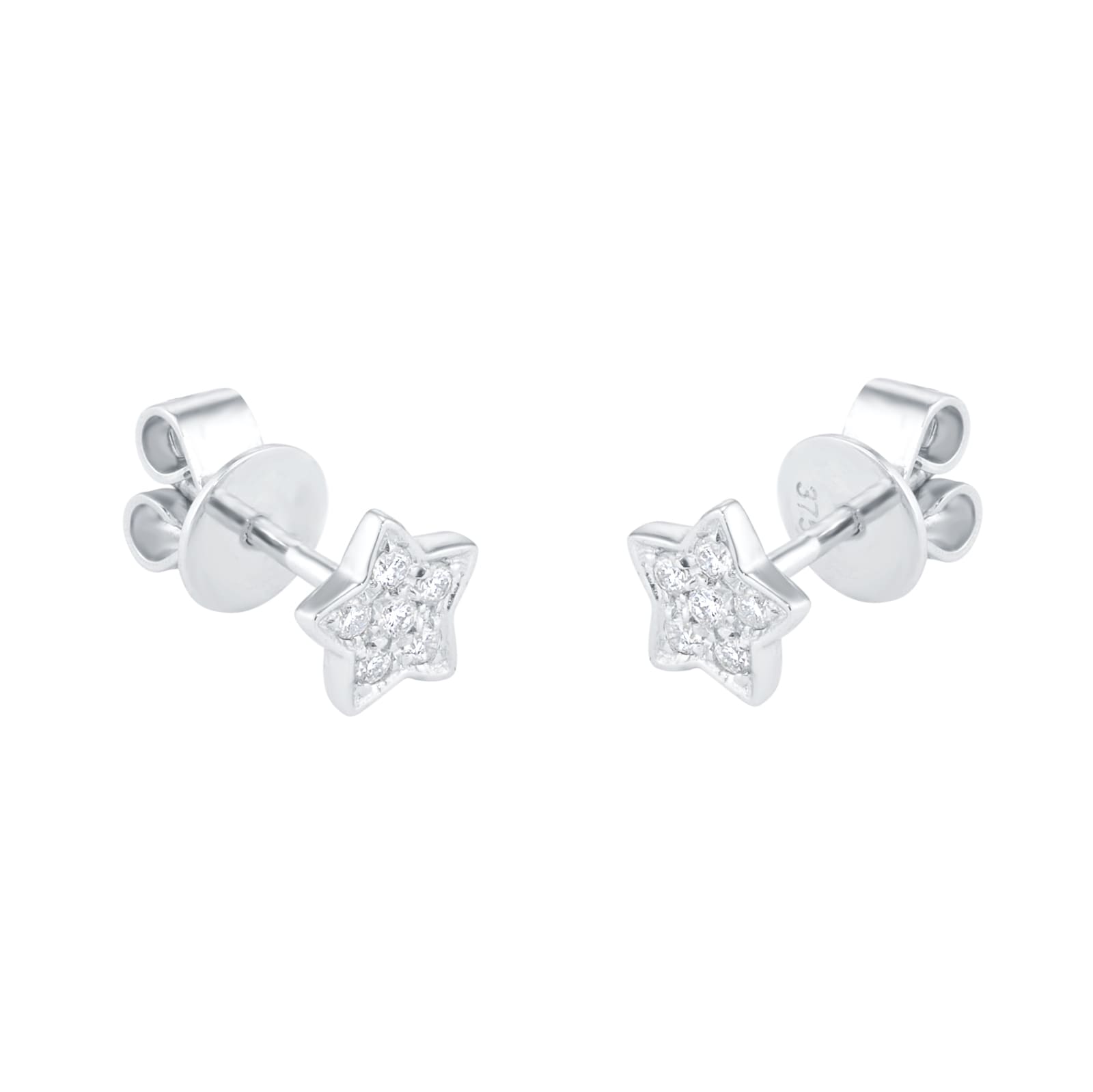 Goldsmiths 9ct White Gold 0.10cttw Diamond Star Stud Earrings Goldsmiths 9ct White Gold 0.10cttw Diamond Star Stud Earrings