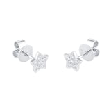 Goldsmiths 9ct White Gold 0.10cttw Diamond Star Stud Earrings