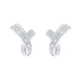 Goldsmiths 9ct White Gold Diamond Kiss Stud Earrings