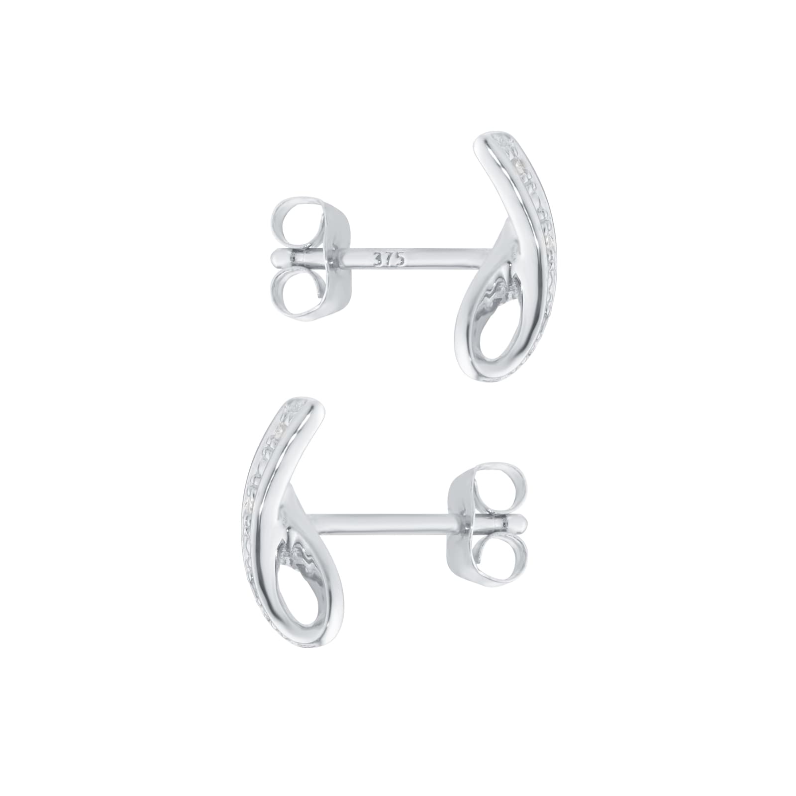 Goldsmiths 9ct White Gold Diamond Kiss Stud Earrings Goldsmiths 9ct White Gold Diamond Kiss Stud Earrings