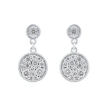 Goldsmiths 9ct White Gold 0.29cttw Diamond Cluster Drop Stud Earrings