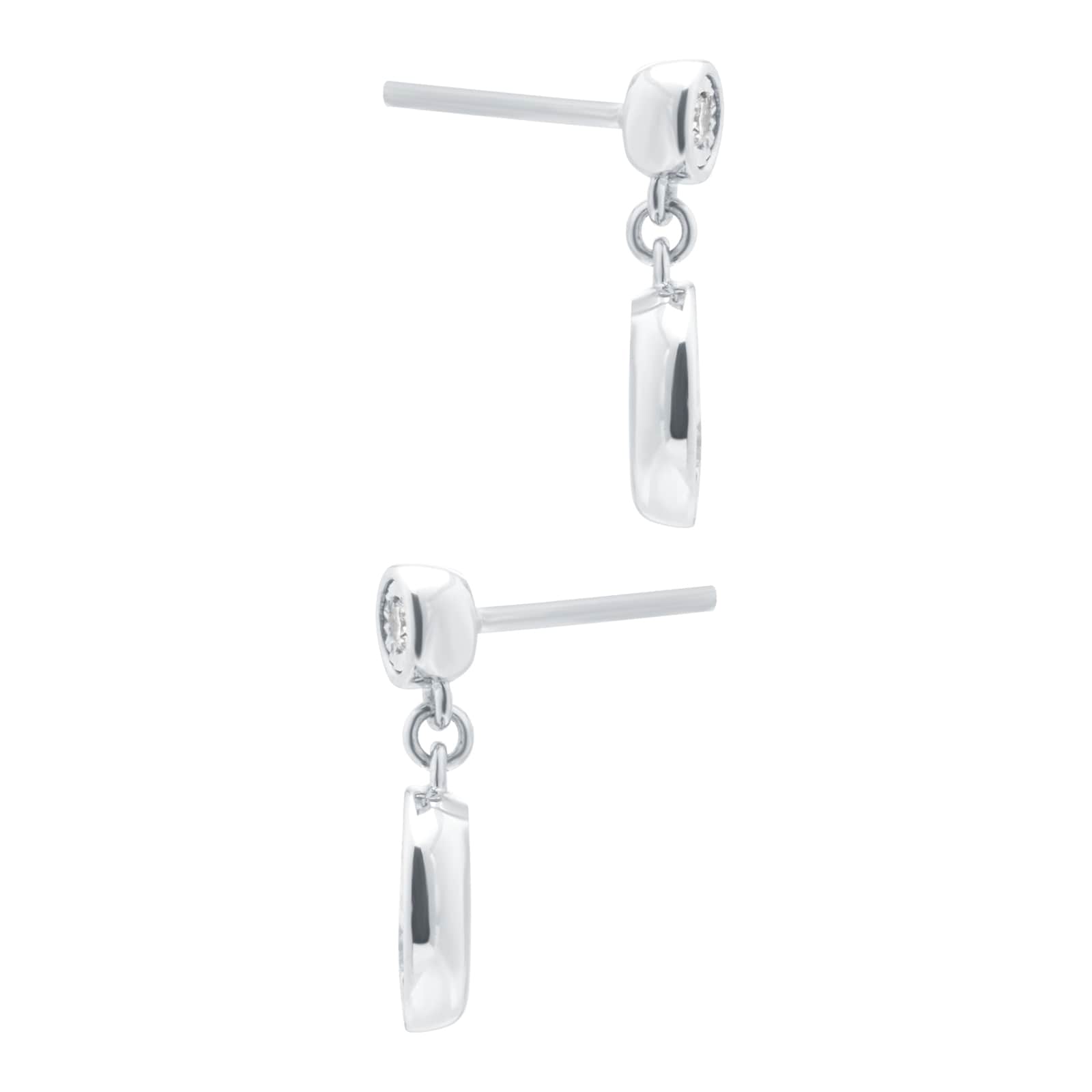 Goldsmiths 9ct White Gold 0.29cttw Diamond Cluster Drop Stud Earrings