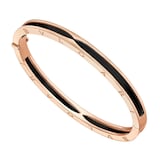 Bvlgari Jewelry 18k Rose Gold B.ZERO1 Black Ceramic Bracelet - Size Small