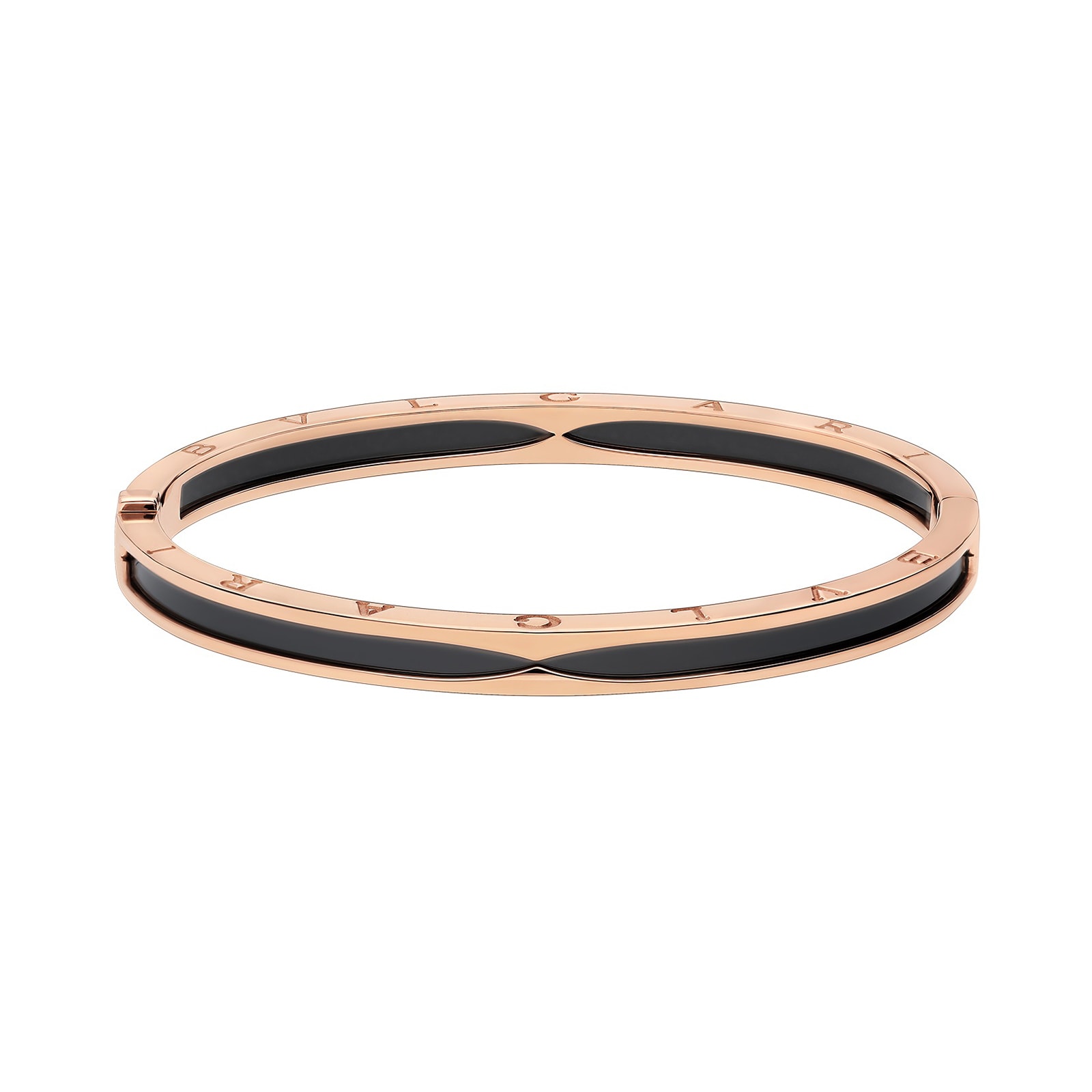 Bvlgari Jewelry 18k Rose Gold and Ceramic B.Zero1 Bracelet Size Medium