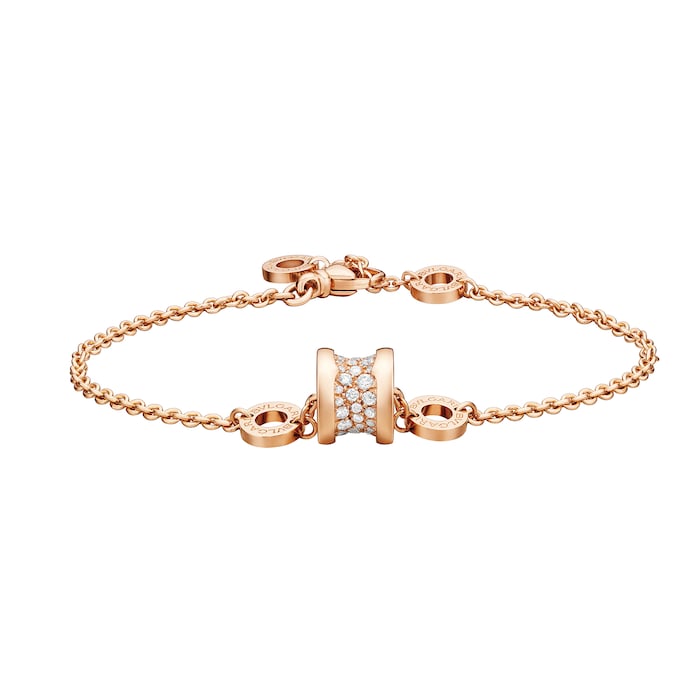 Bvlgari Jewelry 18K Rose Gold B.zero1 Diamond Bracelet - Size M/L