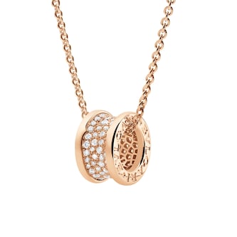 BVLGARI JEWELRY 18k Rose Gold B.ZERO1 0.94cttw Pave Diamond Pendant BVLGARI JEWELRY 18k Rose Gold B.ZERO1 0.94cttw Pave Diamond Pendant