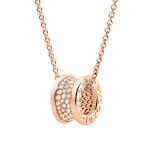 BVLGARI JEWELRY 18k Rose Gold B.ZERO1 0.94cttw Pave Diamond Pendant