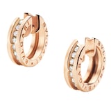 Bvlgari Jewelry 18k Rose Gold B.ZERO1 0.18cttw Diamond Hoop Earrings