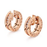 Bvlgari Jewelry 18k Rose Gold B.ZERO1 0.18cttw Diamond Hoop Earrings