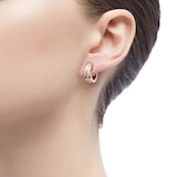 Bvlgari Jewelry 18k Rose Gold B.ZERO1 0.18cttw Diamond Hoop Earrings