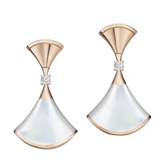 Bvlgari Jewelry 18k Rose Gold DIVAS' DREAM 0.07cttw Diamond and Mother of Pearl Drop Earrings Bvlgari Jewelry 18k Rose Gold DIVAS' DREAM 0.07cttw Diamond and Mother of Pearl Drop Earrings