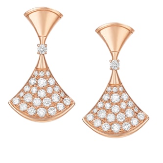 Bvlgari Jewelry 18k Rose Gold Divas' Dream 0.94cttw Pave Diamond Drop Earrings Bvlgari Jewelry 18k Rose Gold Divas' Dream 0.94cttw Pave Diamond Drop Earrings