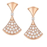 Bvlgari Jewelry 18k Rose Gold Divas' Dream 0.94cttw Pave Diamond Drop Earrings