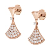 Bvlgari Jewelry 18k Rose Gold Divas' Dream 0.94cttw Pave Diamond Drop Earrings