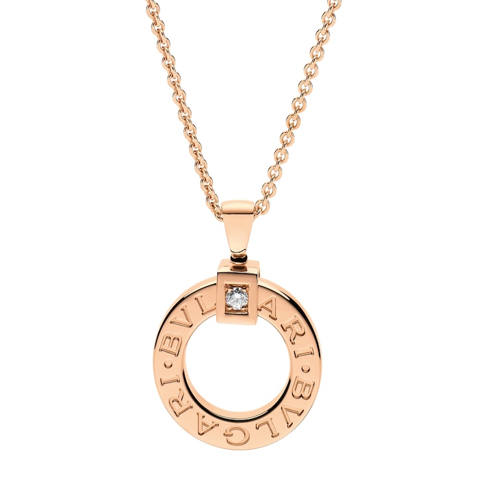 Bvlgari Jewelry 18k Rose Gold Bvlgari Bvlgari 0.07cttw Diamond Necklace 15-18 Inch