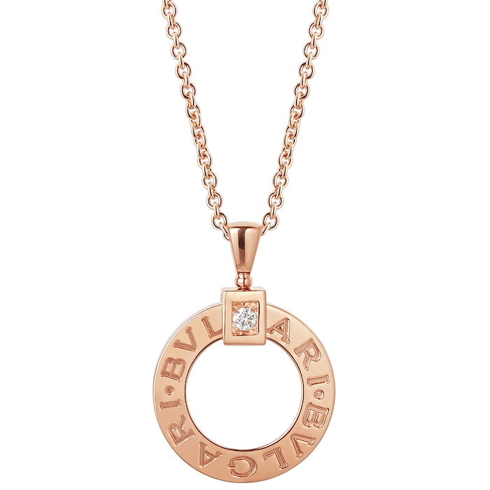 Bvlgari Jewelry 18k Rose Gold Bvlgari Bvlgari 0.07cttw Diamond Necklace 15-18 Inch