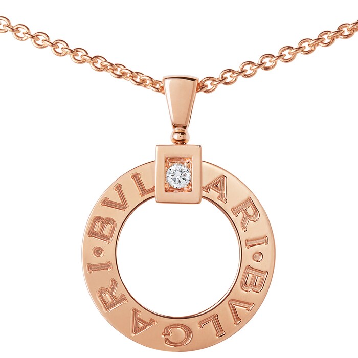 Bvlgari Jewelry 18k Rose Gold Bvlgari Bvlgari 0.07cttw Diamond Necklace 15-18 Inch