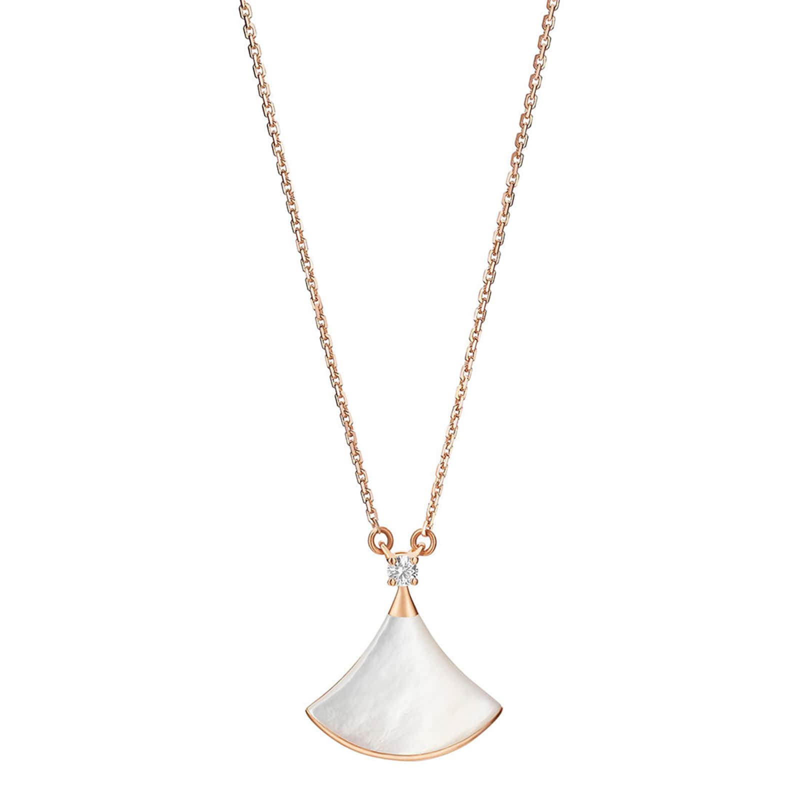 Bvlgari Jewelry 18k Rose Gold Divas' Dream 0.10cttw Diamond and Mother of Pearl Necklace Bvlgari Jewelry 18k Rose Gold Divas' Dream 0.10cttw Diamond and Mother of Pearl Necklace