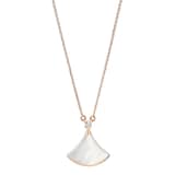 Bvlgari Jewelry 18k Rose Gold Divas' Dream 0.10cttw Diamond and Mother of Pearl Necklace