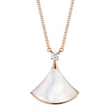 Bvlgari Jewelry 18k Rose Gold Divas' Dream 0.10cttw Diamond and Mother of Pearl Necklace